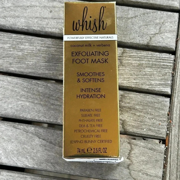 Whish Exfoliating Foot Mask Coconut Milk and Verbana 2.5 oz NEW - Picture 3 of 6